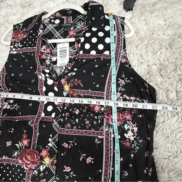 Torrid Patchwork Floral Challis Maxi Shirt Dress NWT - Picture 14 of 16